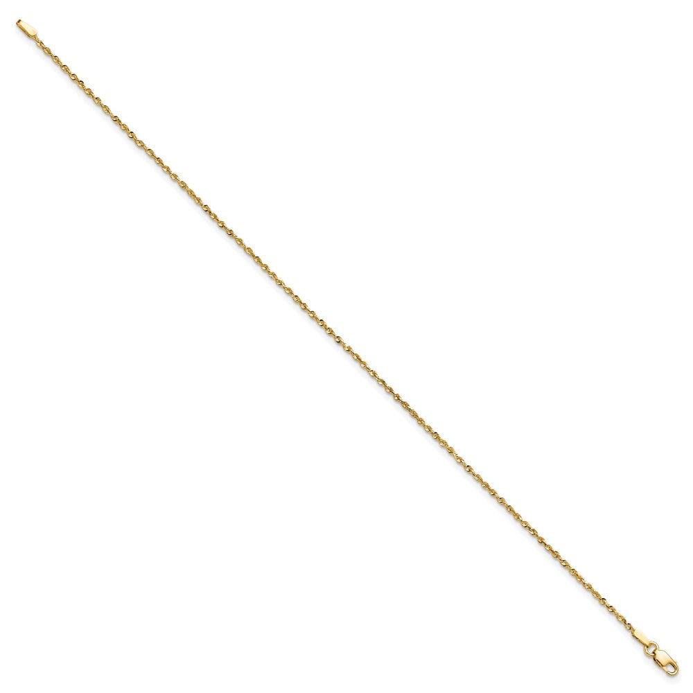 High-Quality 14K Gold 10-Inch 1.5mm Diamond-Cut Rope Anklet | Stylish Value