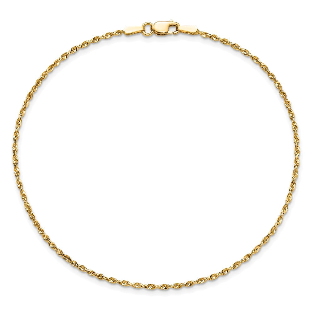 High-Quality 14K Gold 10-Inch 1.5mm Diamond-Cut Rope Anklet | Stylish Value