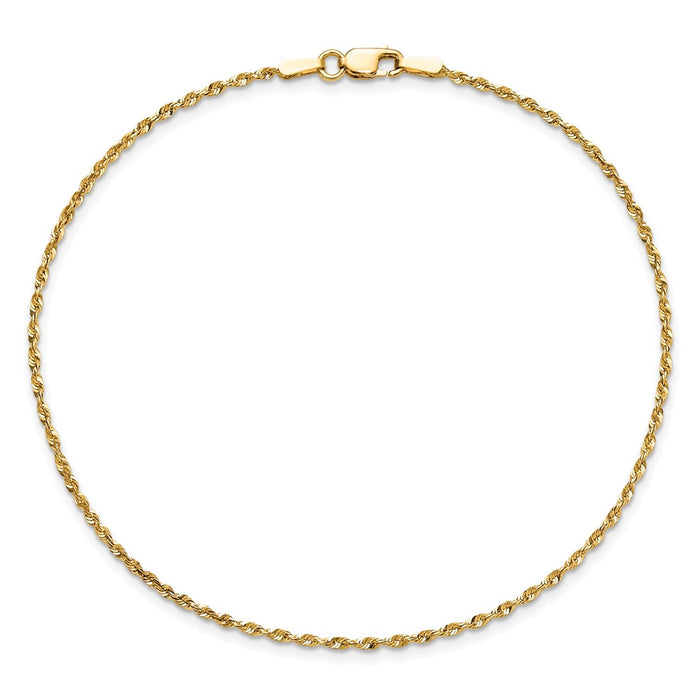 High-Quality 14K Gold 10-Inch 1.5mm Diamond-Cut Rope Anklet | Stylish Value-4