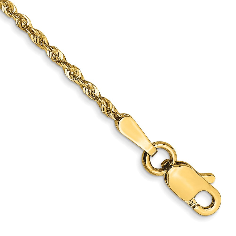 High-Quality 14K Gold 10-Inch 1.5mm Diamond-Cut Rope Anklet | Stylish Value