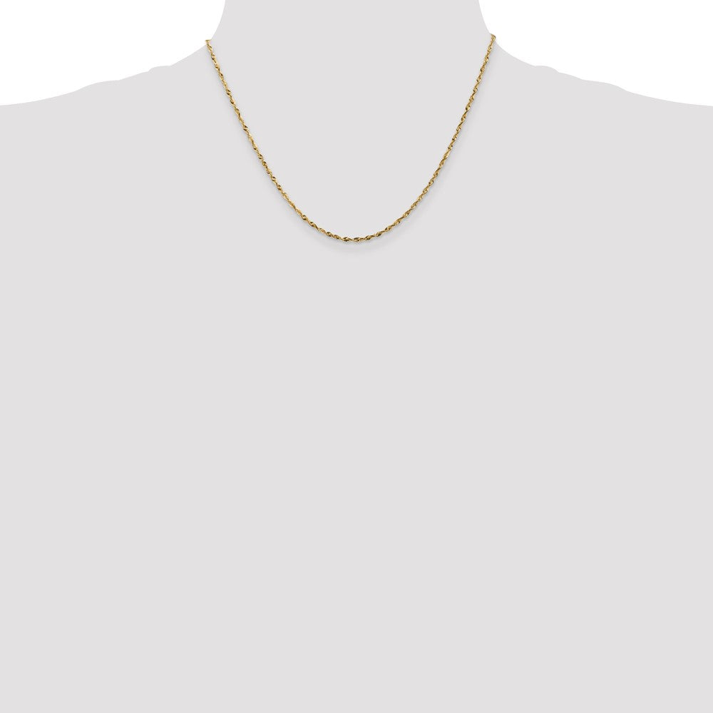 Shop 14K Gold 18-Inch 1.8mm Rope Chain | Luxury Ultra Diamond-Cut Design