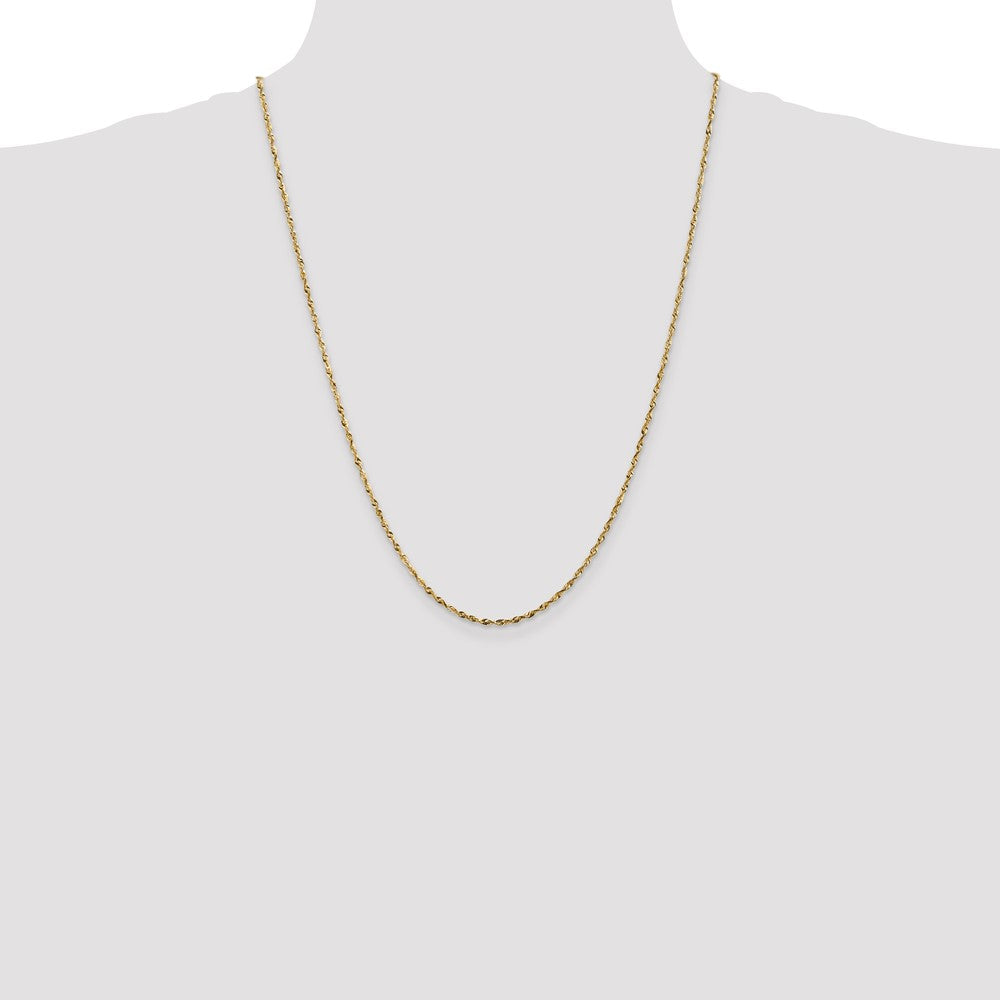 Shop 14K Gold 24-Inch 1.8mm Ultra Diamond-Cut Rope Chain - Stylish Luxury