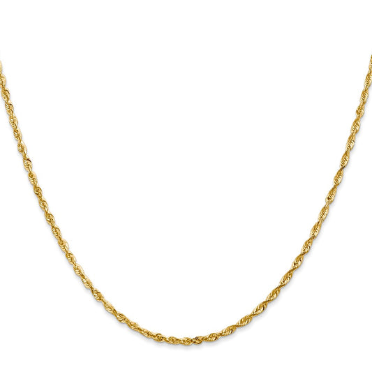 High-Quality 14K Gold 16-Inch 2mm Ultra Diamond-Cut Rope Chain - Stylish Value!