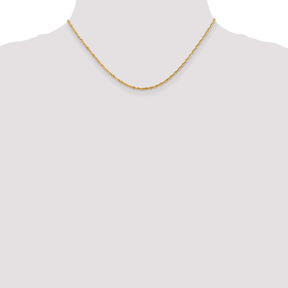 High-Quality 14K Gold 16-Inch 2mm Ultra Diamond-Cut Rope Chain - Stylish Value!