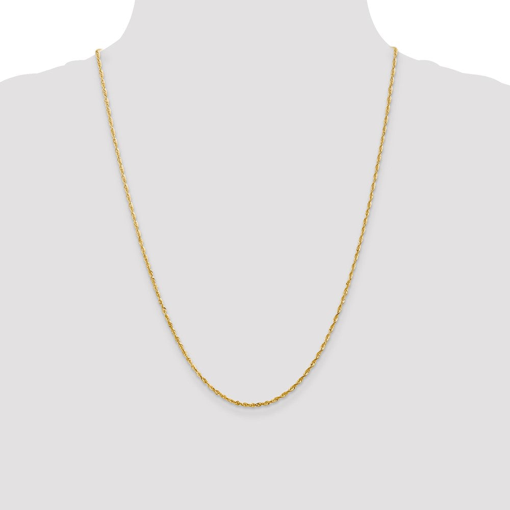 Buy Stylish 14K Gold 24-Inch Diamond-Cut Rope Chain - Affordable Luxury!