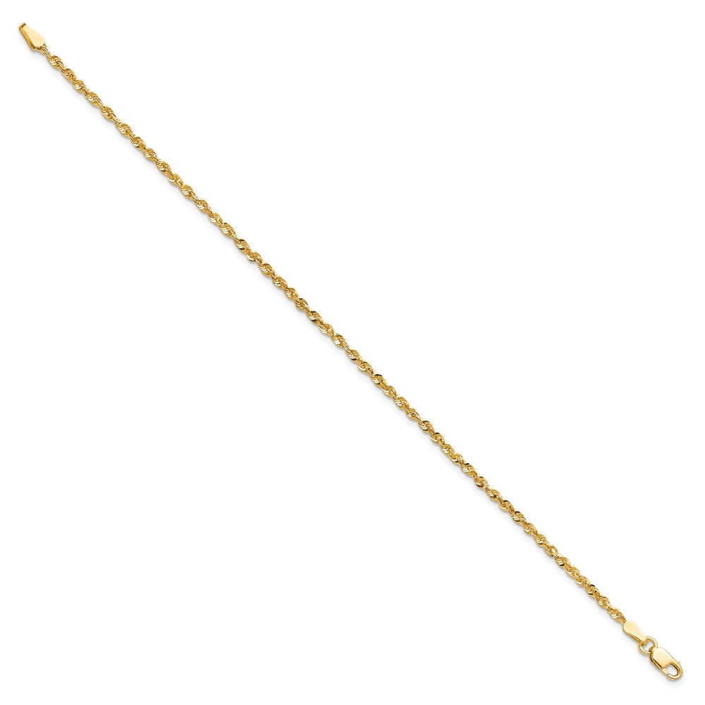 High-Quality 14K Gold 7-Inch 2mm Ultra Diamond-Cut Rope Chain - Stylish Value!