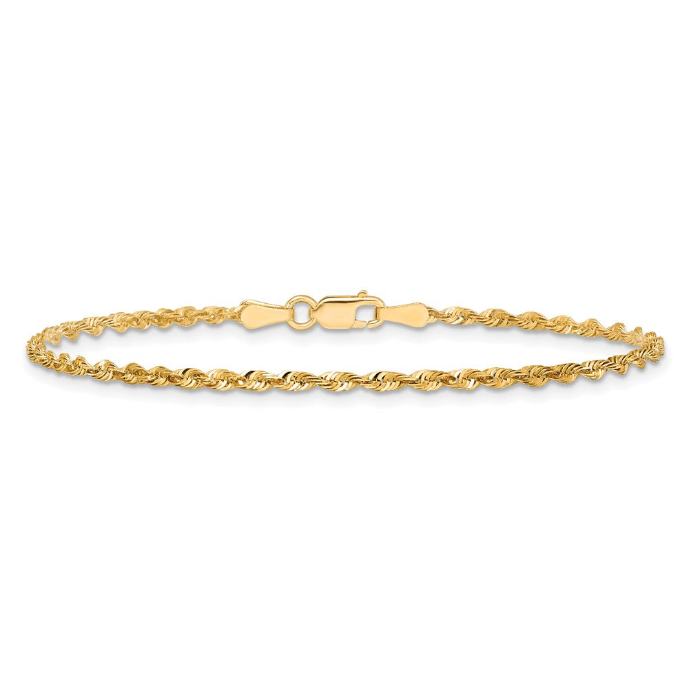 High-Quality 14K Gold 7-Inch 2mm Ultra Diamond-Cut Rope Chain - Stylish Value!