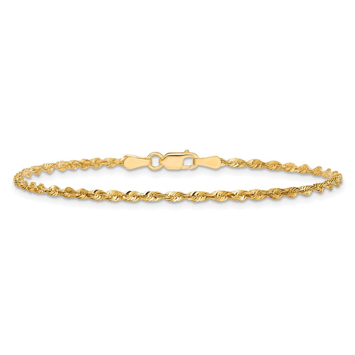 High-Quality 14K Gold 7-Inch 2mm Ultra Diamond-Cut Rope Chain - Stylish Value!-4