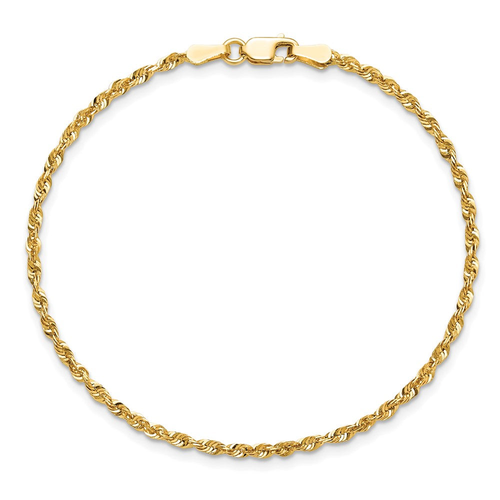 High-Quality 14K Gold 7-Inch 2mm Ultra Diamond-Cut Rope Chain - Stylish Value!