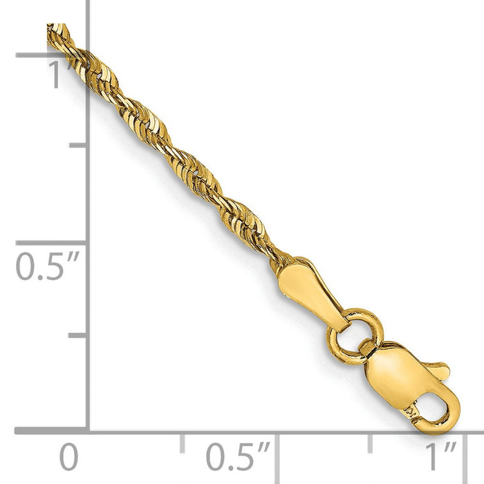 High-Quality 14K Gold 7-Inch 2mm Ultra Diamond-Cut Rope Chain - Stylish Value!-3