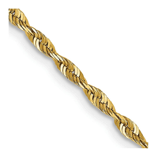 14K Gold 2mm Ultra Diamond-Cut Rope Chain - Lobster Clasp