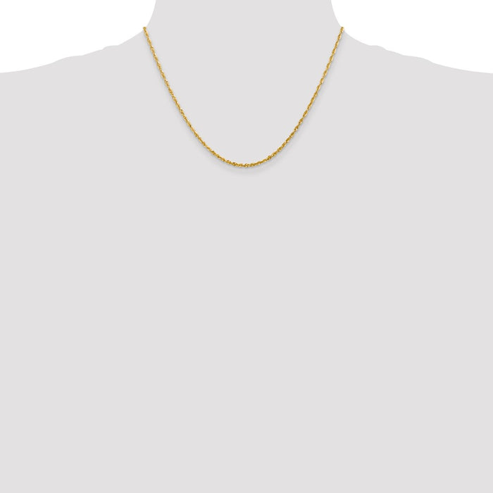 High-Quality 14K Gold 18-Inch 2.25mm Ultra Diamond-Cut Rope Chain - Stylish Value-4