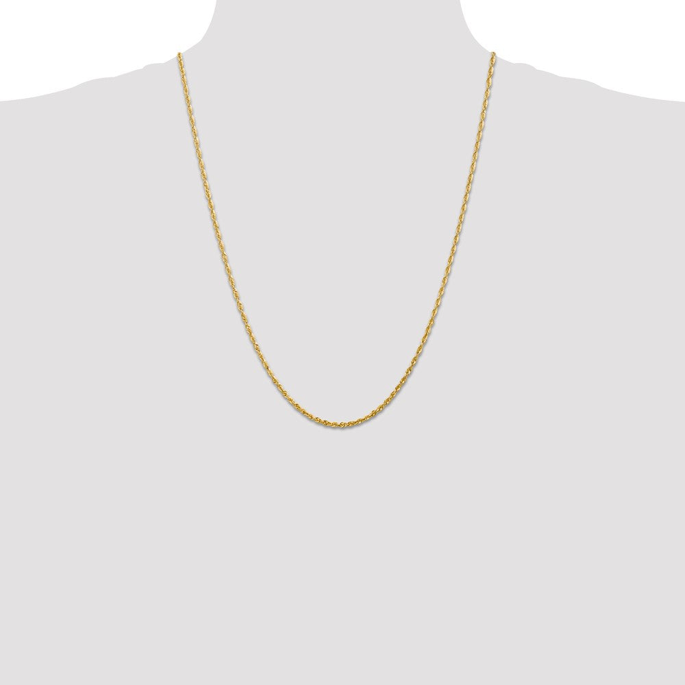 Buy Stylish 14K Gold 24-Inch 2.5mm Diamond-Cut Rope Chain - Luxury Value!