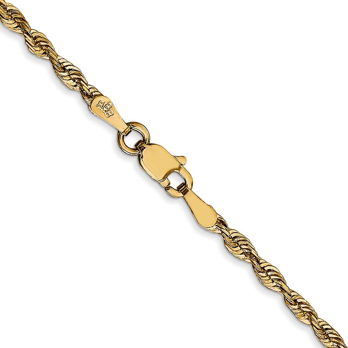 Shop 24-Inch 14K Gold Diamond-Cut Rope Chain - Stylish 2.5mm, Affordable Luxury!-3