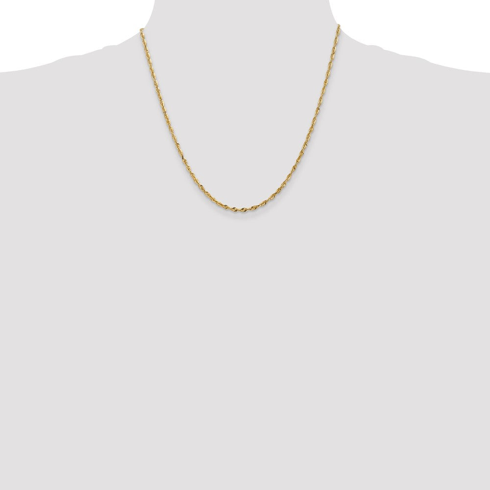 Order 14K Gold 20-Inch 2.5mm Diamond-Cut Rope Chain - Stylish & Durable