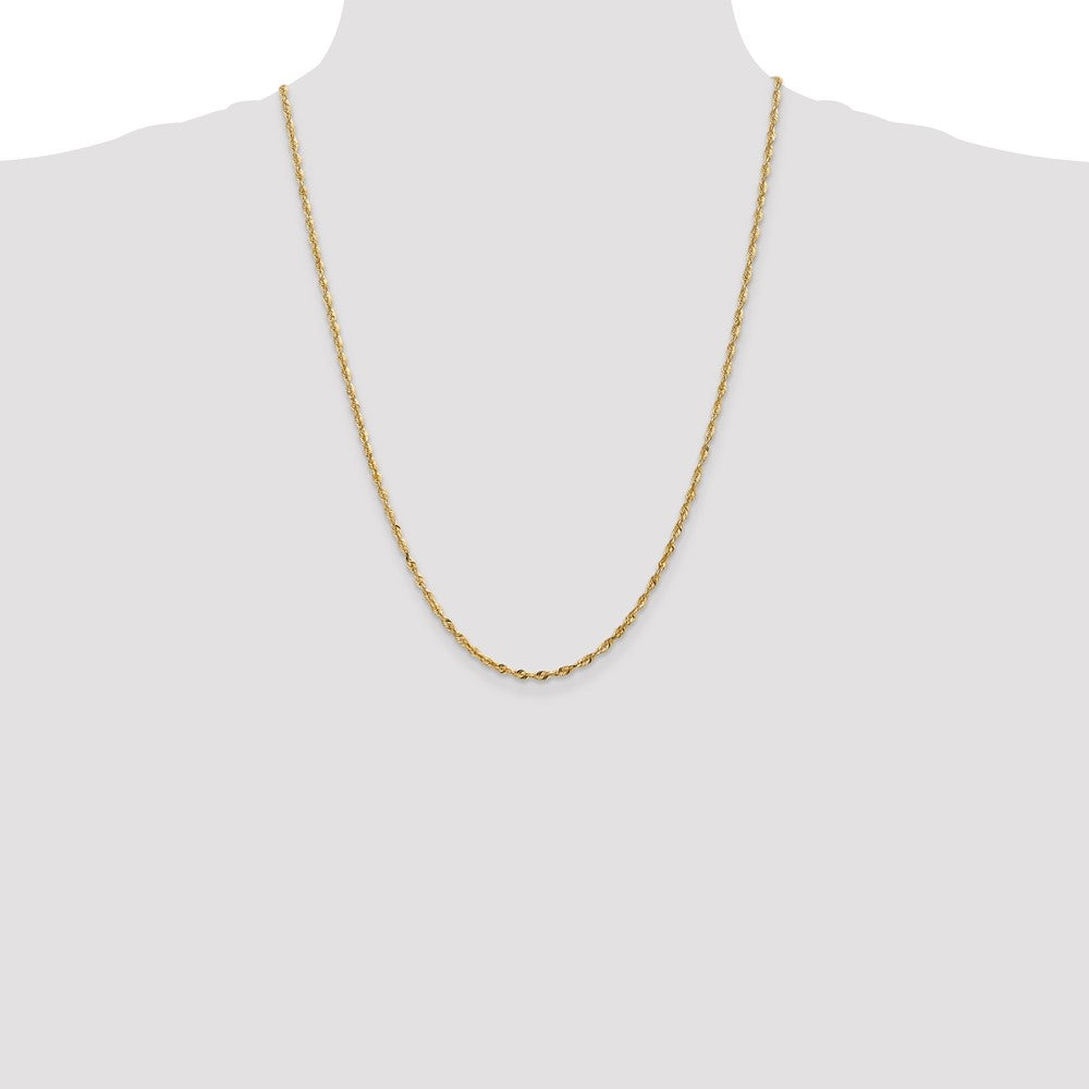 Shop 24-Inch 14K Gold Diamond-Cut Rope Chain - Stylish 2.5mm, Affordable Luxury!