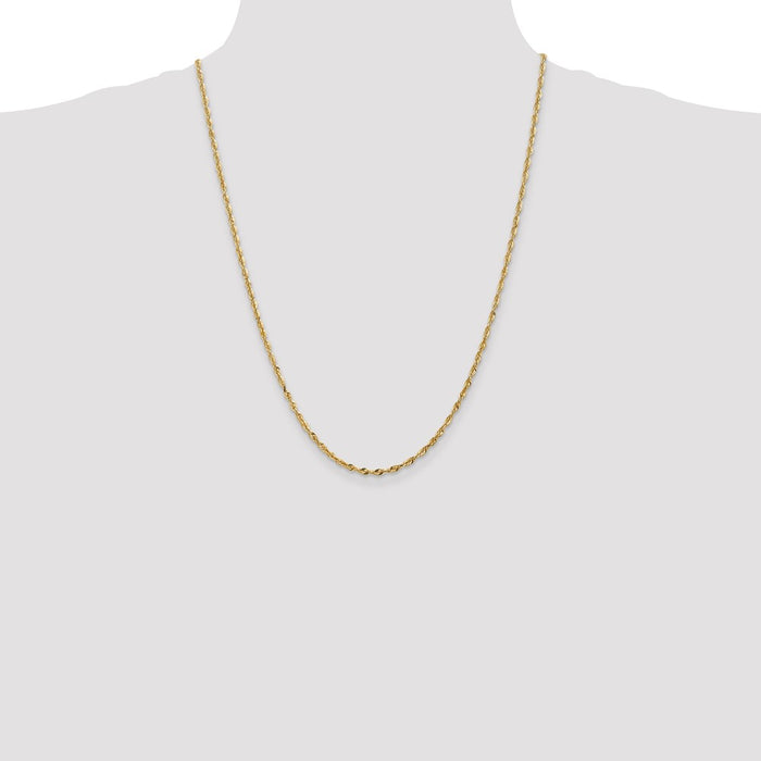 Shop 24-Inch 14K Gold Diamond-Cut Rope Chain - Stylish 2.5mm, Affordable Luxury!-4
