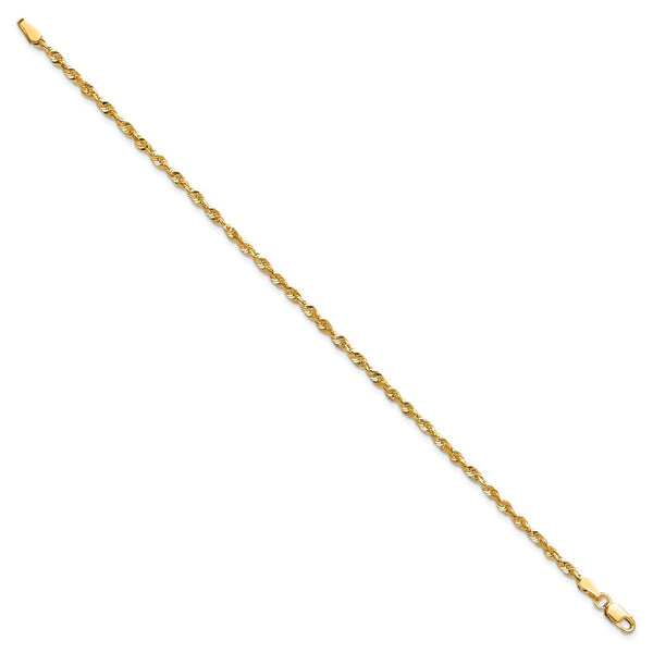 14K Gold 2.5mm Diamond-Cut Rope Anklet