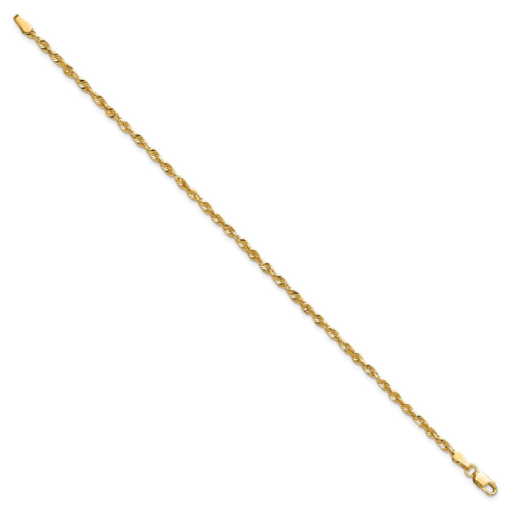 Buy Exclusive 14K Gold 9-Inch 2.5mm Ultra Diamond-Cut Rope Anklet