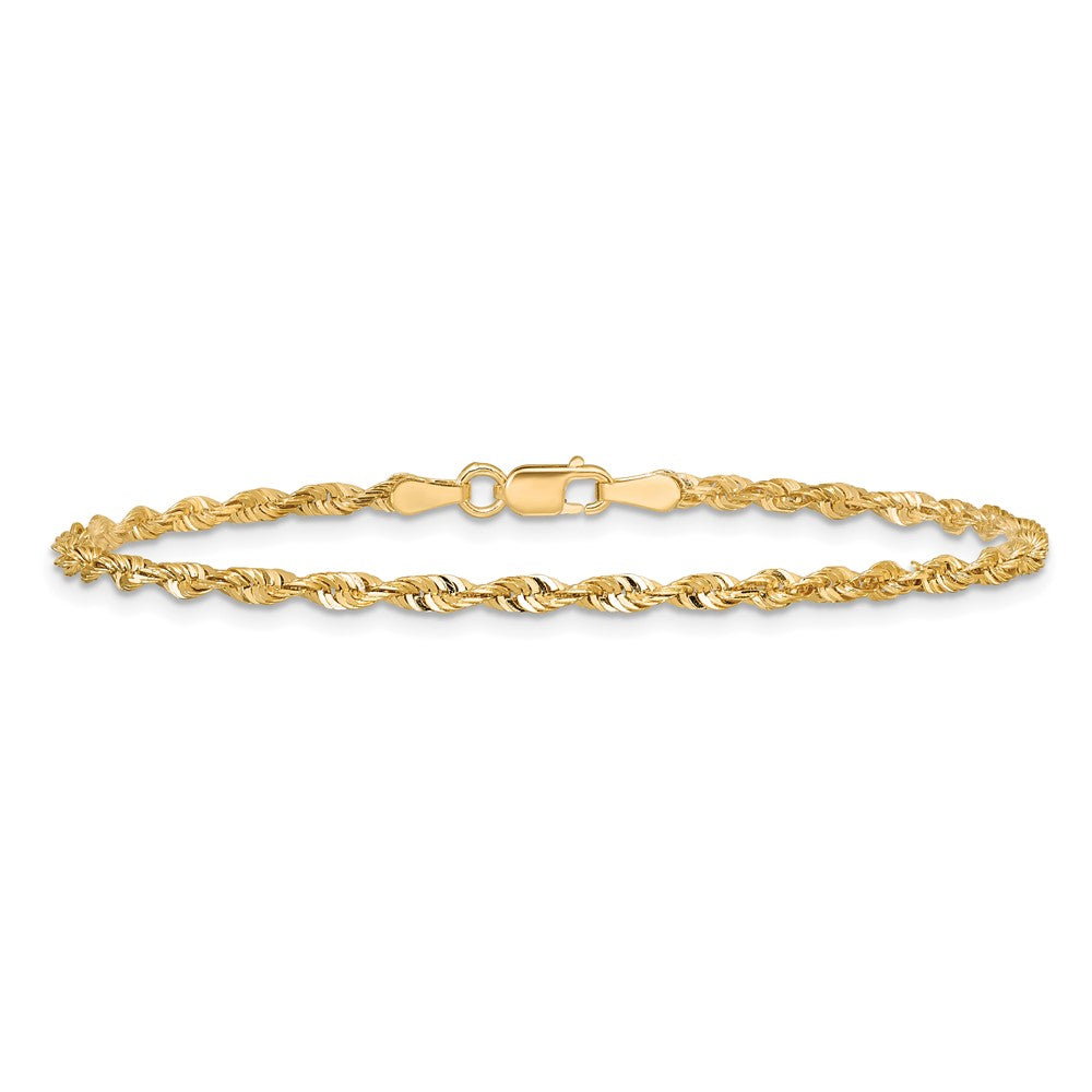 Buy Exclusive 14K Gold 9-Inch 2.5mm Ultra Diamond-Cut Rope Anklet