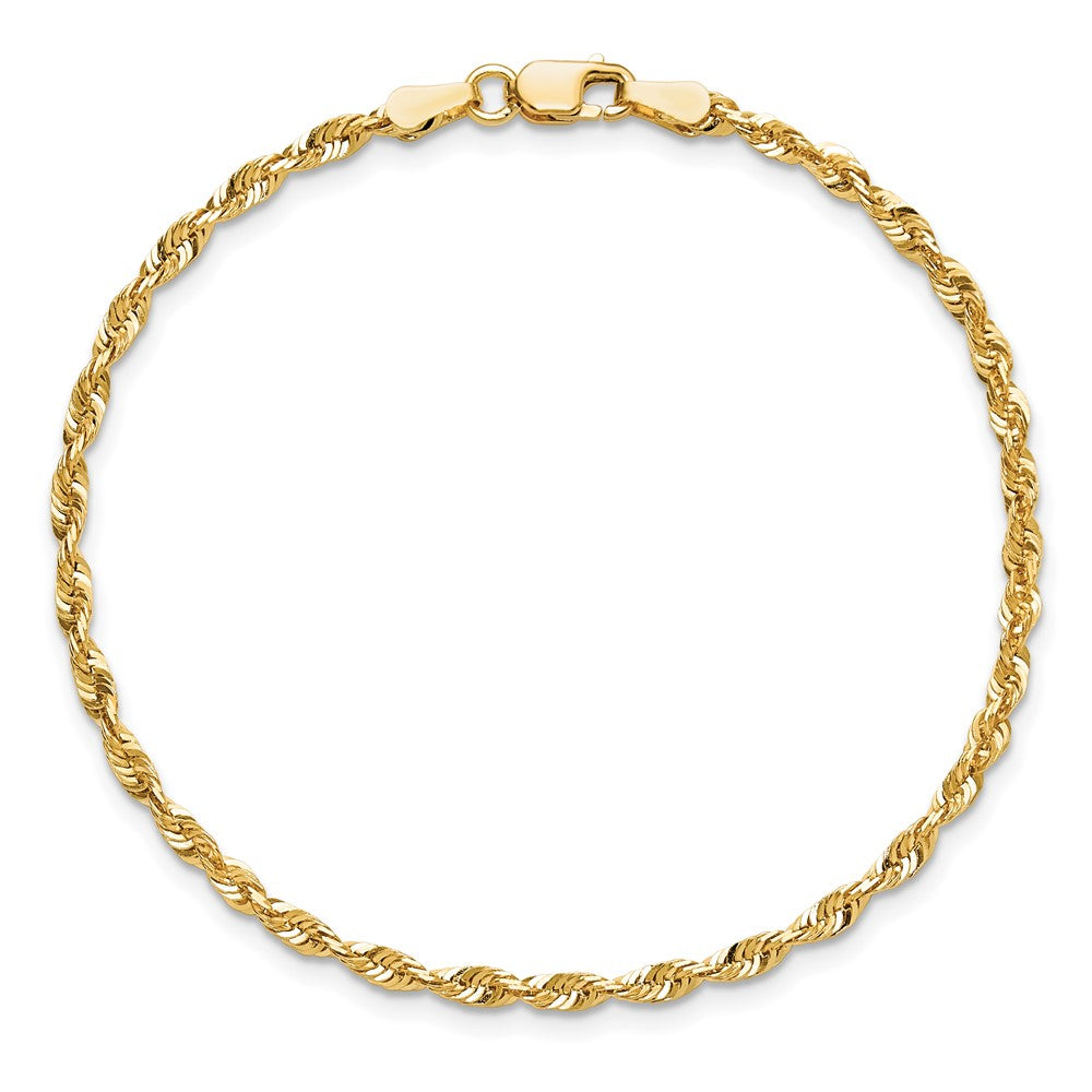Buy Exclusive 14K Gold 9-Inch 2.5mm Ultra Diamond-Cut Rope Anklet