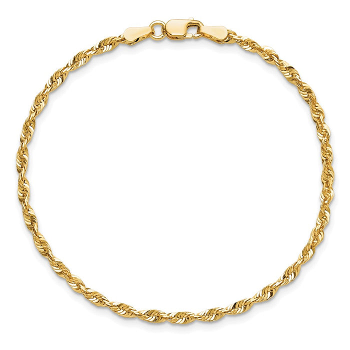 Buy Exclusive 14K Gold 9-Inch 2.5mm Ultra Diamond-Cut Rope Anklet-5
