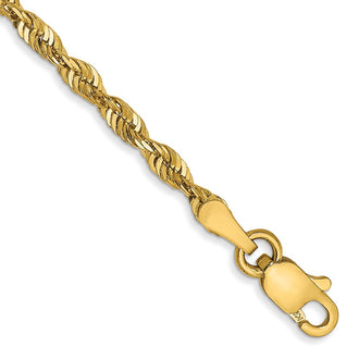 Buy High-Quality 14K Gold 7-Inch Diamond-Cut Rope Chain - Stylish & Durable