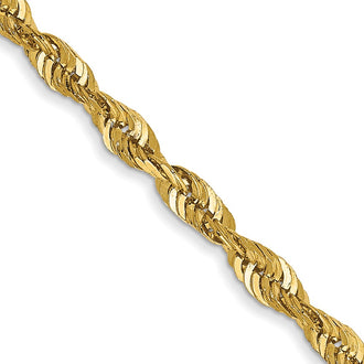 Shop Luxury 14K Gold 18-Inch 2.5mm Ultra Diamond-Cut Rope Chain