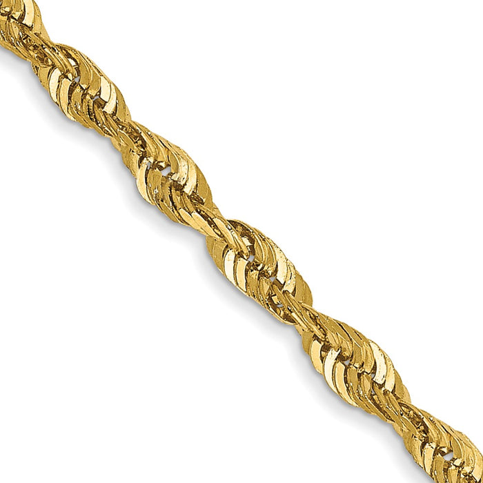 Shop 24-Inch 14K Gold Diamond-Cut Rope Chain - Stylish 2.5mm, Affordable Luxury!-1