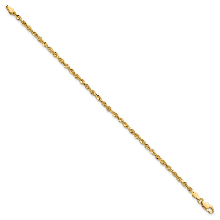 Exclusive 14K Gold 8-Inch Ultra Diamond-Cut Rope Chain - Stylish & Durable-2