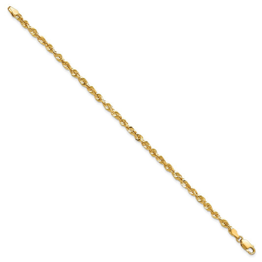 Buy Stylish 14K Gold 7-Inch Ultra Diamond-Cut Rope Chain - 4mm, Luxury Design