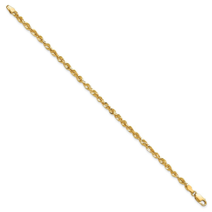 Shop Stylish 14K Gold 9-Inch 4mm Ultra Diamond-Cut Rope Chain - Luxury Appeal!-2