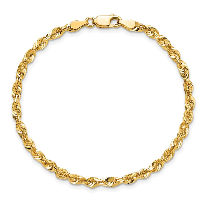 Buy Stylish 14K Gold 7-Inch Ultra Diamond-Cut Rope Chain - 4mm, Luxury Design-5