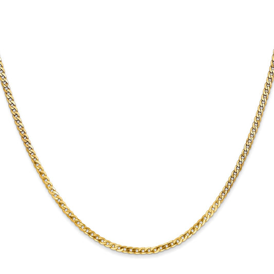 Buy Stylish 14K Gold 22-Inch Flat Beveled Curb Chain - 2.2mm Luxury Quality