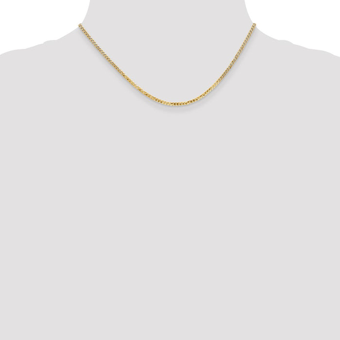 Shop Stylish 14K Gold 16-Inch Flat Beveled Curb Chain - 2.2mm, Lobster Clasp-4