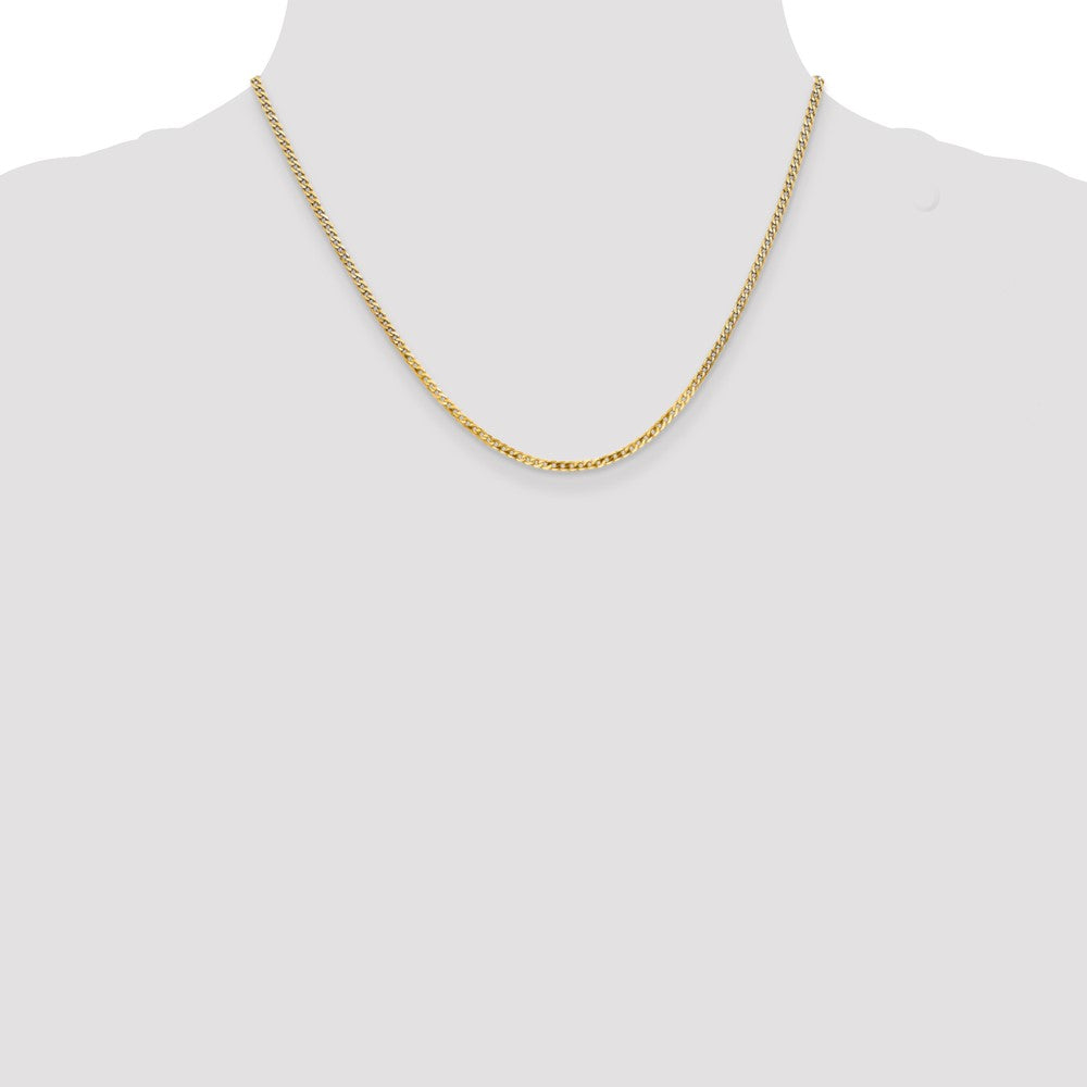 Buy 14K Gold 18-Inch 2.2mm Flat Beveled Curb Chain - Stylish & Affordable Design