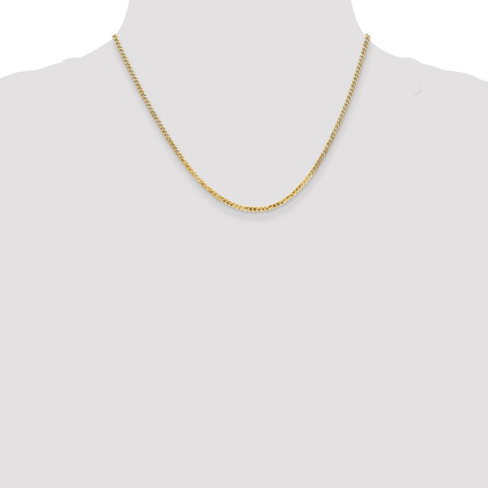 Buy 14K Gold 18-Inch 2.2mm Flat Beveled Curb Chain - Stylish & Affordable Design-4