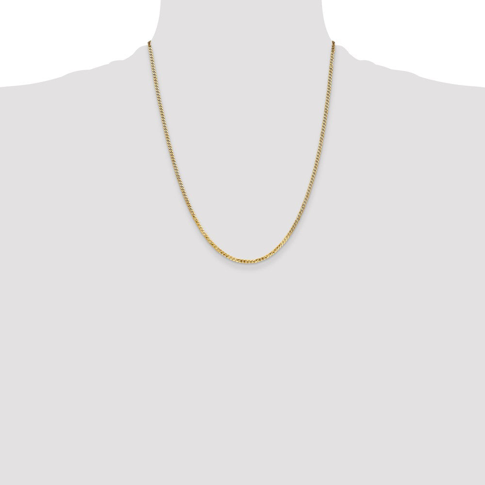 Buy Stylish 14K Gold 22-Inch Flat Beveled Curb Chain - 2.2mm Luxury Quality