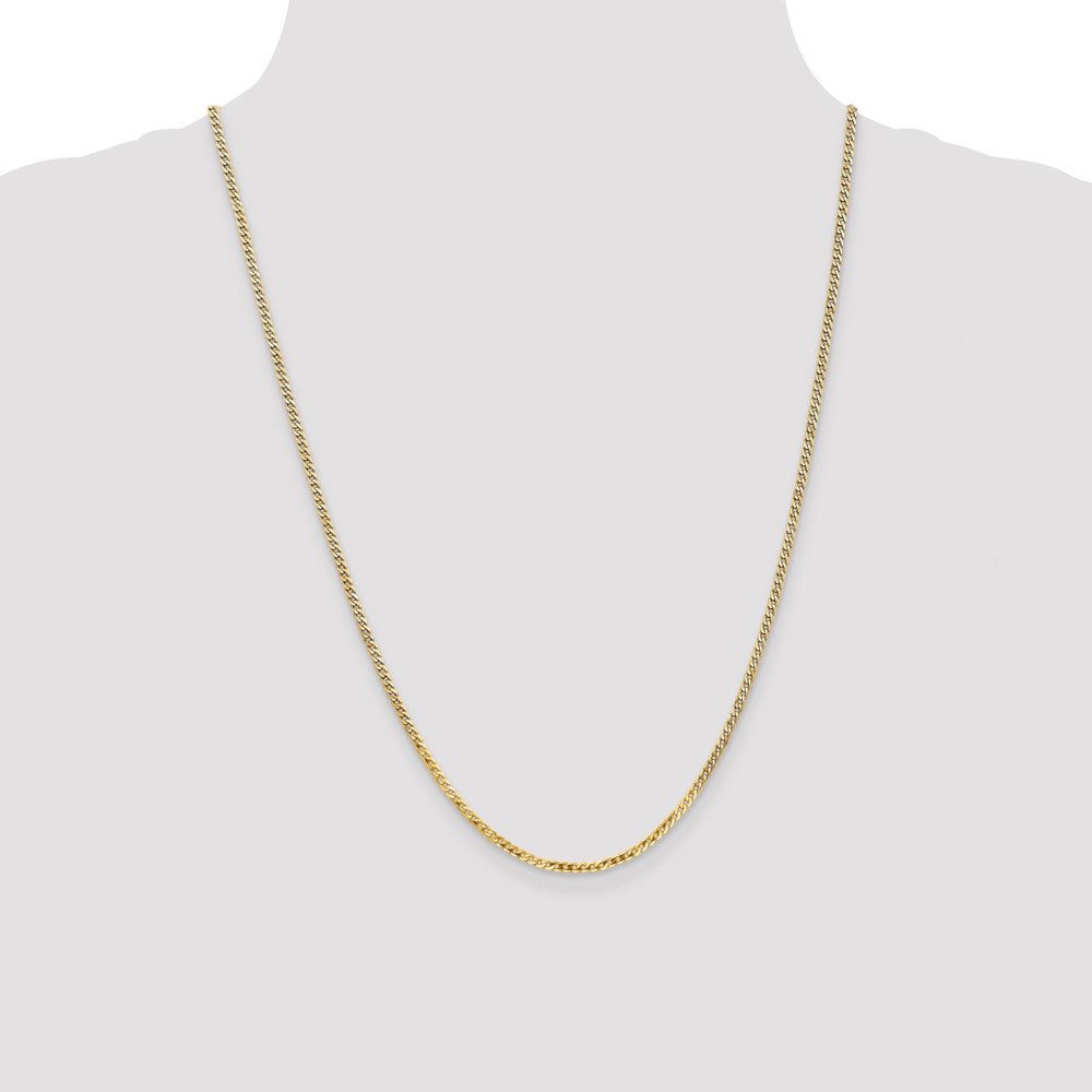 Exclusive 14K Gold 24-Inch 2.2mm Flat Beveled Curb Chain - Stylish & Durable