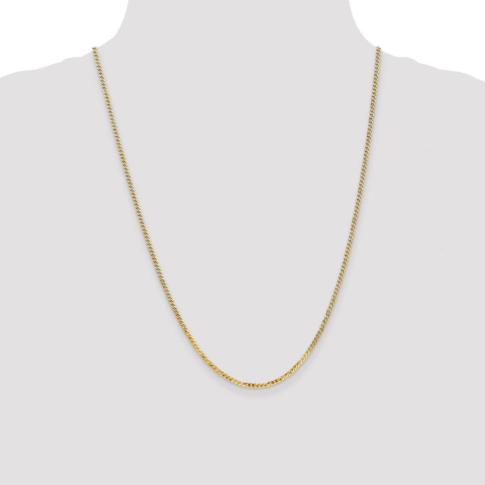 Exclusive 14K Gold 24-Inch 2.2mm Flat Beveled Curb Chain - Stylish & Durable-4
