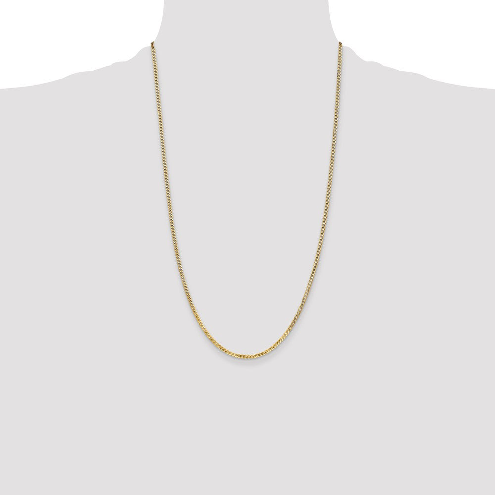 Buy Stylish 14K Gold 26-Inch Flat Beveled Curb Chain - 2.2mm Luxury Design