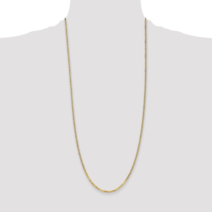 Shop Affordable 14K Gold 30-Inch 2.2mm Flat Beveled Curb Chain - Stylish Design!-4