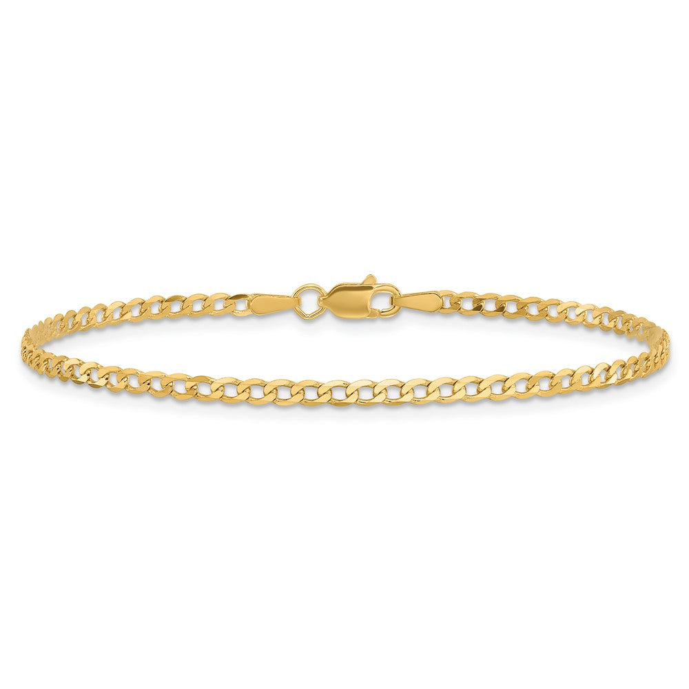 High-Quality 14K Gold 8-Inch 2.2mm Beveled Curb Bracelet - Stylish Value!