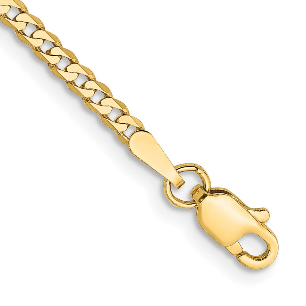 High-Quality 14K Gold 8-Inch 2.2mm Beveled Curb Bracelet - Stylish Value!
