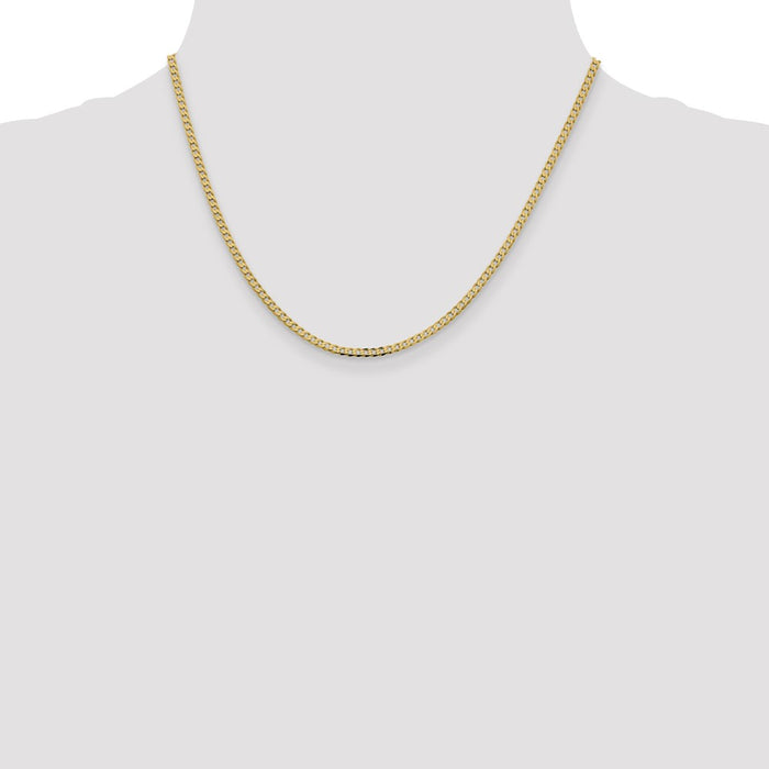 Exclusive 14K Gold 18-Inch 2.3mm Flat Beveled Curb Chain - Stylish & Durable-4