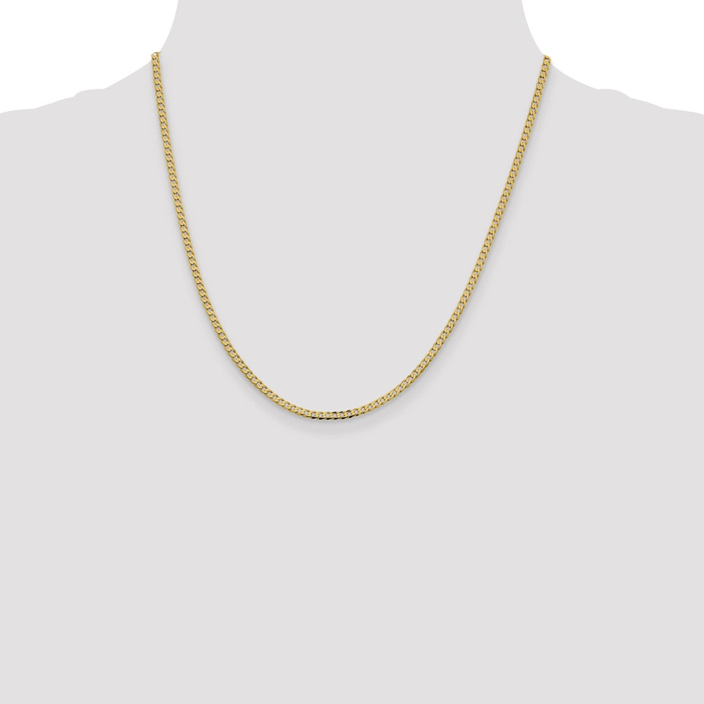 Shop Exclusive 14K Gold 20-Inch 2.3mm Beveled Curb Chain - Stylish & Affordable!