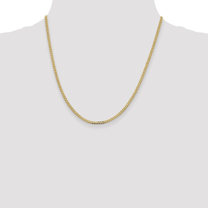 Shop Exclusive 14K Gold 20-Inch 2.3mm Beveled Curb Chain - Stylish & Affordable!-4