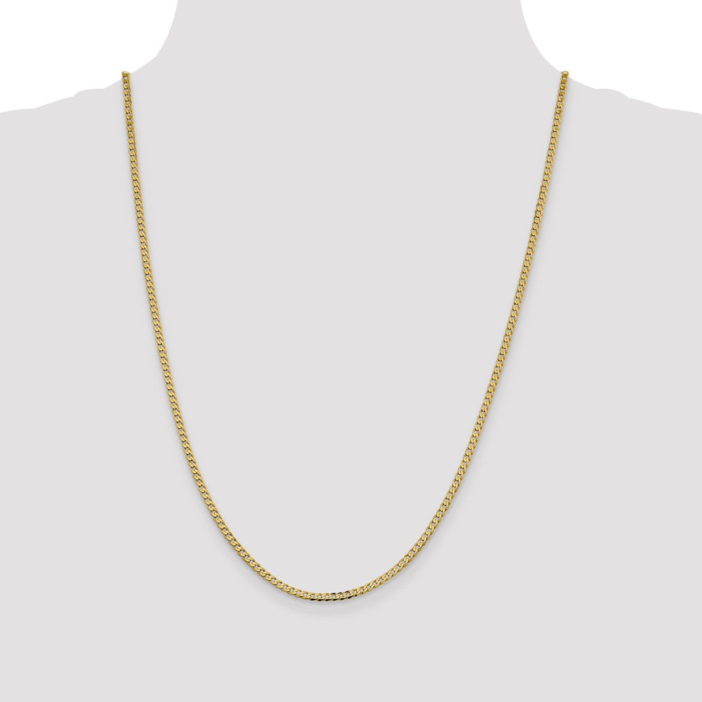 Shop Stylish 14K Gold 24-Inch Flat Beveled Curb Chain - 2.3mm, Luxury Design