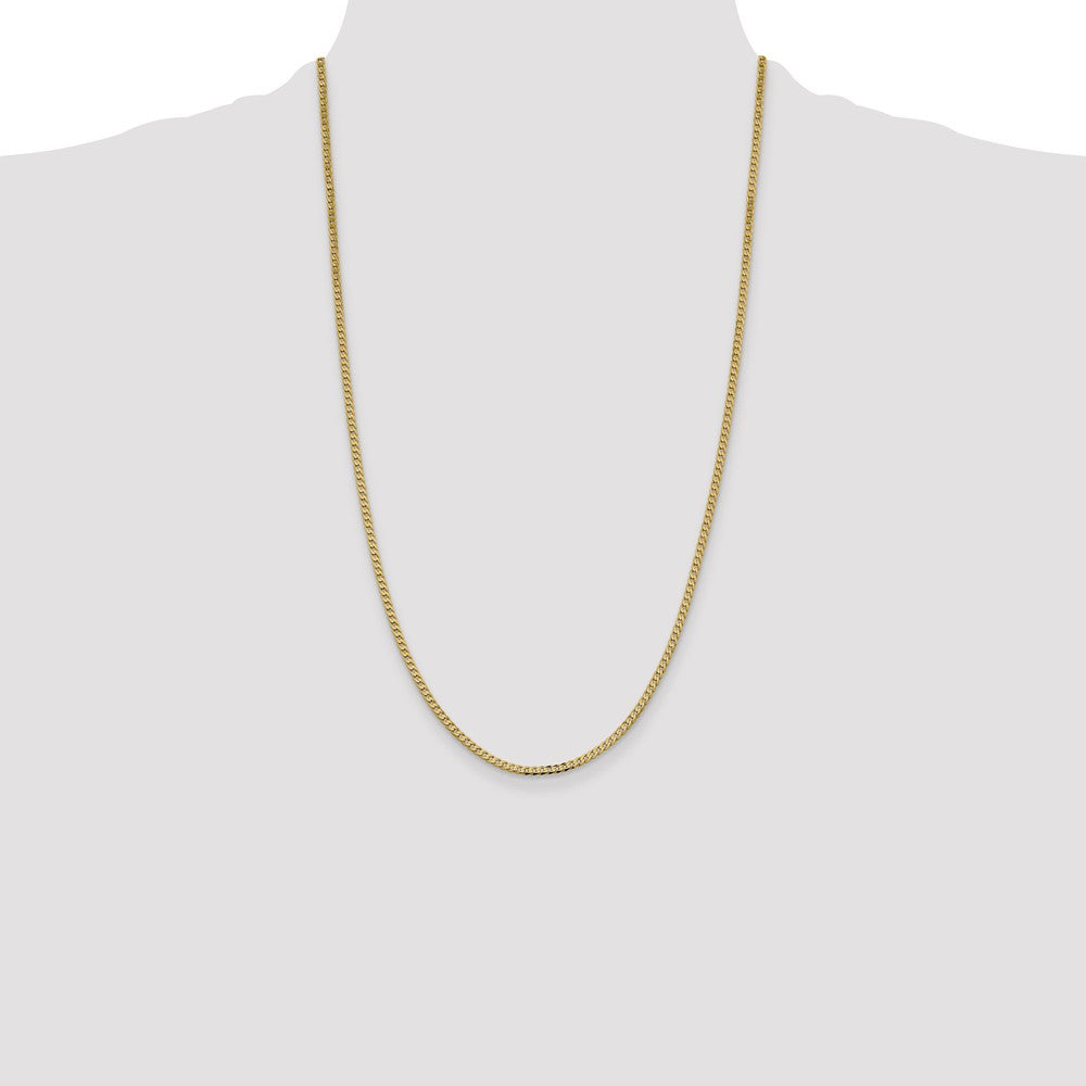 Order 14K Gold 26-Inch 2.3mm Stylish Flat Beveled Curb Chain - Luxury Jewelry