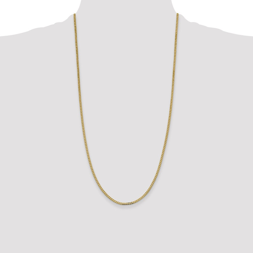 Shop 14K Gold 28-Inch Flat Curb Chain - Stylish 2.3mm Lobster Clasp Design